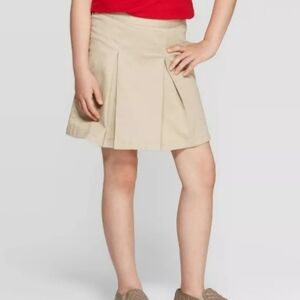 Girls' Pleated Twill Uniform Skort - Cat & Jack Khaki Size is 7